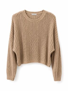Olivia Grey Knit Cropped Sweater